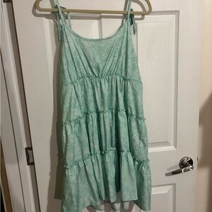 Mint Green Sleeveless Tiered Dress